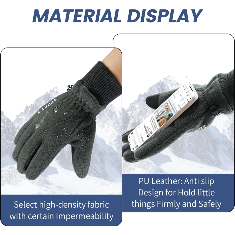 clubone Winter Gloves - Gloves for Men Women, Stretch Fleece Gloves With Smart Touch, Windproof Glove for Running Driving - Image 3